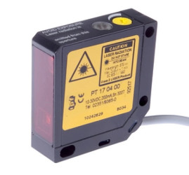 Czujnik laserowy odbiciowy 50x50x15mm Sn: 25-300mm 10-30V DC PNP NC/NO kabel 2m PVC IP67 PT170400