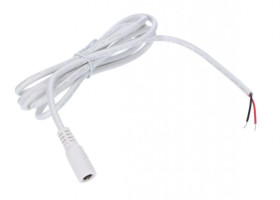 Gniazdo DC 5.5x2.1 3A przewód biały 150cm 22awg