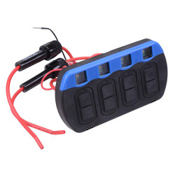 4 Way Waterproof Sealed On-Off Rocker Switch Panel 12-24VDC IP66