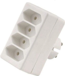 Rozgałęźnik 4-gniazdowy - 4x2P-euro, bez uziemienia, biały / 12738