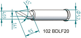 Grot lutowniczy ołówkowy Ersa do I - Narzędzie Nóż 2 x 4 mm Serie 102