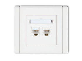 FLEXI Gniazdo komputerowe podwójne 2xRJ45 kat.6 ekranowane 8-stykowe biały FGK-6 KARLIK