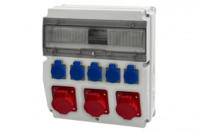 Rozdzielnica CAJA 15M - gniazda 16A 5p, 2x32A 5p, 5x230V /15 modułów/