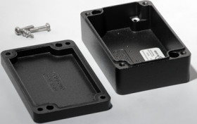 Aluminum die cast enclosure, (L x W x H) 98 x 64 x 34 mm, black (RAL 9005), IP66, 1590Z062BK