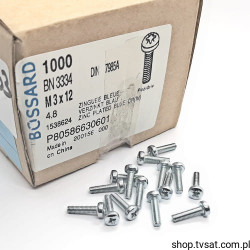 1538624 M3X12/BN3334 DIN7985A SCREW BOSSARD