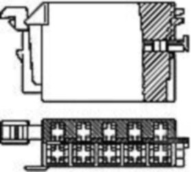 Socket, unequipped, 10 pole, straight, 2 rows, red, 963122-1