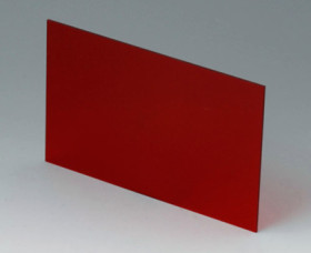 Front/rear panel, straight, acrylic glass, (W x H) 124.2 x 79.6 mm, red/transparent, A9113223