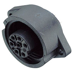 Binder 09-0216-00-07 F Panel Mnt 6&#x2B;PE Pin with Solder Termination