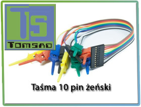 Kabel taśma żeński 10PIN z haczykami