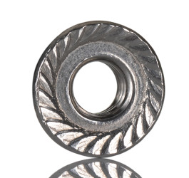 Nakrętka sześciokątna z kołnierzem M6 Kołnierz ząbkowany Stal nierdzewna A2 304