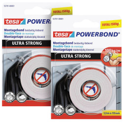 tesa 77746-00000-00 Ultra Strong Tape 1.5m x 19mm 100kg/m hold White