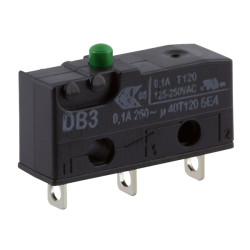 ZF DB3C-A1AA Microswitch SPDT 0.1A 250V AC, Button, Solder