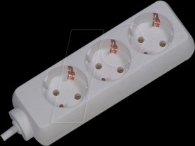 387.270S Steckdosenleiste SELLY, 3-fach, Typ F - CEE 7/3, weiß