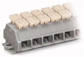 4-wire terminal strip, spring-clamp connection, 0.08-2.5 mm², 2 pole, 24 A, 6 kV, gray, 261-202/342-000