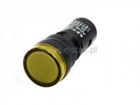 Kontrolka AD16-16C, 12V AC/DC żółta 16mm/47mm