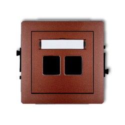 Mechanizm gniazda multimedialnego podwójnego bez modułu (standard Keystone) 9DGM-2P