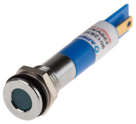 Lampka kontrolna do montażu panelowego 220V ac, niebieska 8mm LED Chrom RS PRO