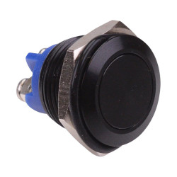 Black Off-(On) Momentary 16mm Push Button Switch SPST Screw