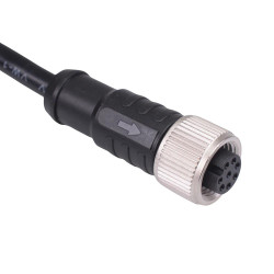 8 Way M12 Prewired Female Industrial Circular Connector IP68 2A 30V