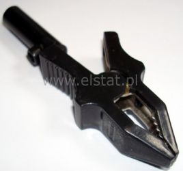 Krokodylek czarny ok. 80mm na z gniazdem bananowym