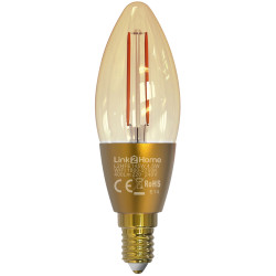 Link2Home L2HFE145W Wi-Fi LED SES (E14) Candle Filament Dim Bulb Whi 400 lm 4.5W