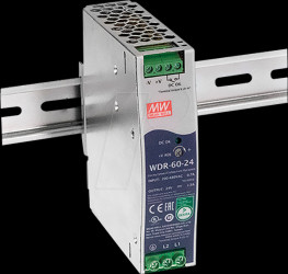 WDR-60-5 Switching power supply, rail mounting, 50 W, 5 V, 10 A