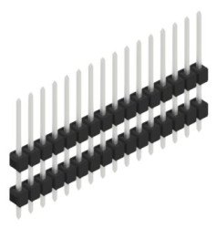 Pin header, 16 pole, pitch 2.54 mm, straight, black, 10050970