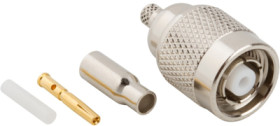 TNC plug 50 Ω, RG-174, RG-188, RG-316, LMR-100A, Belden 7805A, RG-174LL, crimp connection, straight, 122116RP