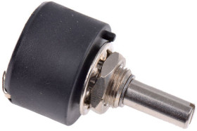 Potencjometr z przewodem nawojowym 100Ω RS PRO średnica wału 6 mm 1W długość wału 25mm średnica 25.4mm Montaż panelowy