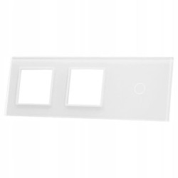 Livolo BIAŁY PANEL SZKLANY 1 + PODWÓJNE MIEJSCE NA GNIAZDO 701GG-61