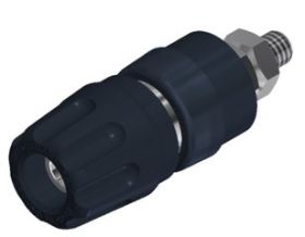 PKI 10A SW Gniazdo laboratoryjne (aparatowe) izolowane 4mm, przyłącze M4, 35A, czarne, Hirschmann, 930103100, PKI10A