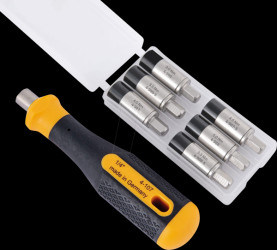 4-989-G Torque adapter kit, 6 pcs., 3,0 - 5,5 Nm, 1/4", with holder