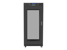 SZAFA INSTALACYJNA RACK STOJĄCA 19 22U 800X800 CZARNA DRZWI PERFOROWANE LCD LANBERG (FLAT PACK)