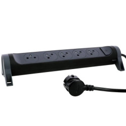 HELMO Przedłużacz premium obrotowy 5x2P+Z z przewodem 1.5m 3x1.0 mm2 czarny/grafitowy 049452