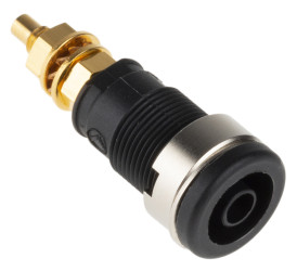 Gniazdo bananowe Żeński Połączenie lutowane typ Gniazdo bananowe Czarny 32A Hirschmann Test & Measurement rozmiar 4 mm
