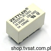 AZ832P1-2C-5DSE Relay 5VDC 1A Coil 250R THT ZETTLER