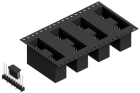 Pin header, 9 pole, pitch 2.54 mm, angled, black, SL10SMD1049ZBTR