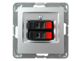 IMPRESJA Gniazdo głośnikowe podwójne srebro GG-2Y/m/18 OSPEL