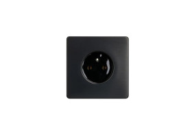 Gniazdko elektryczne czarne pojedyncze ramka stal szczotkowana PVD Black GN-SNPBL01C