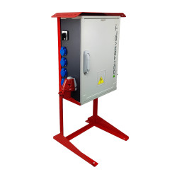 Rozdzielnica budowlana OS-S/FI SET 2x32A 1x16A CEE MENNEKES z gniazdami 8x230V na stojaku wyłącznik różnicowy rozdzielnia elektr