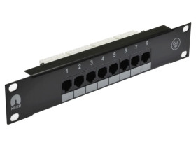 Patch panel RACK 10 kat.5e 8p UTP 1U czarny NEKU