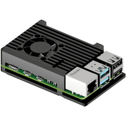Joy-it Housing case for Raspberry Pi 5B Aluminium with dual fan