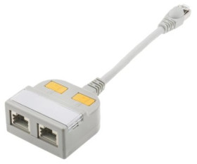 Adapter do złączy RJ, Cat5, 2 portów Ekranowane, RJ45, 150 mm