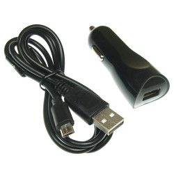 Ładowarka USB samochodowa 2A + kabel micro USB kpl. zasilacz