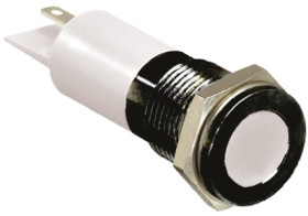 Lampka kontrolna do montażu panelowego 24V dc, biała 14mm LED Końcówka lutownicza RS PRO