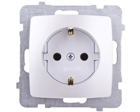 KARO Gniazdo pojedyncze z/u Schuko srebrny perłowy GP-1SS/m/43