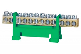 Listwa zerowa 12-modułowa niska podstawa - zielona F2.0117