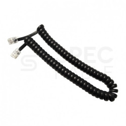 Kabel telefoniczny spiralny RJ10 4P4C słuchawkowy czarny 2m