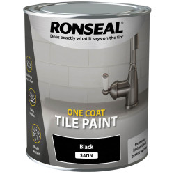 Ronseal 39374 One Coat Tile Paint Black Satin 750ml