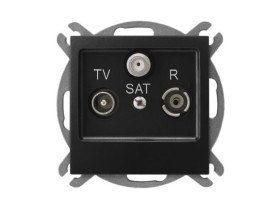 IMPRESJA Gniazdo RTV-SAT przelotowe czarny metalik GPA-YSP/m/33 OSPEL